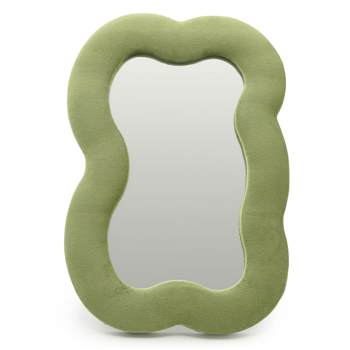 Soft Squiggly Mirror - Large Cloud - Moss Green (33.4x23.5x2.3cm)