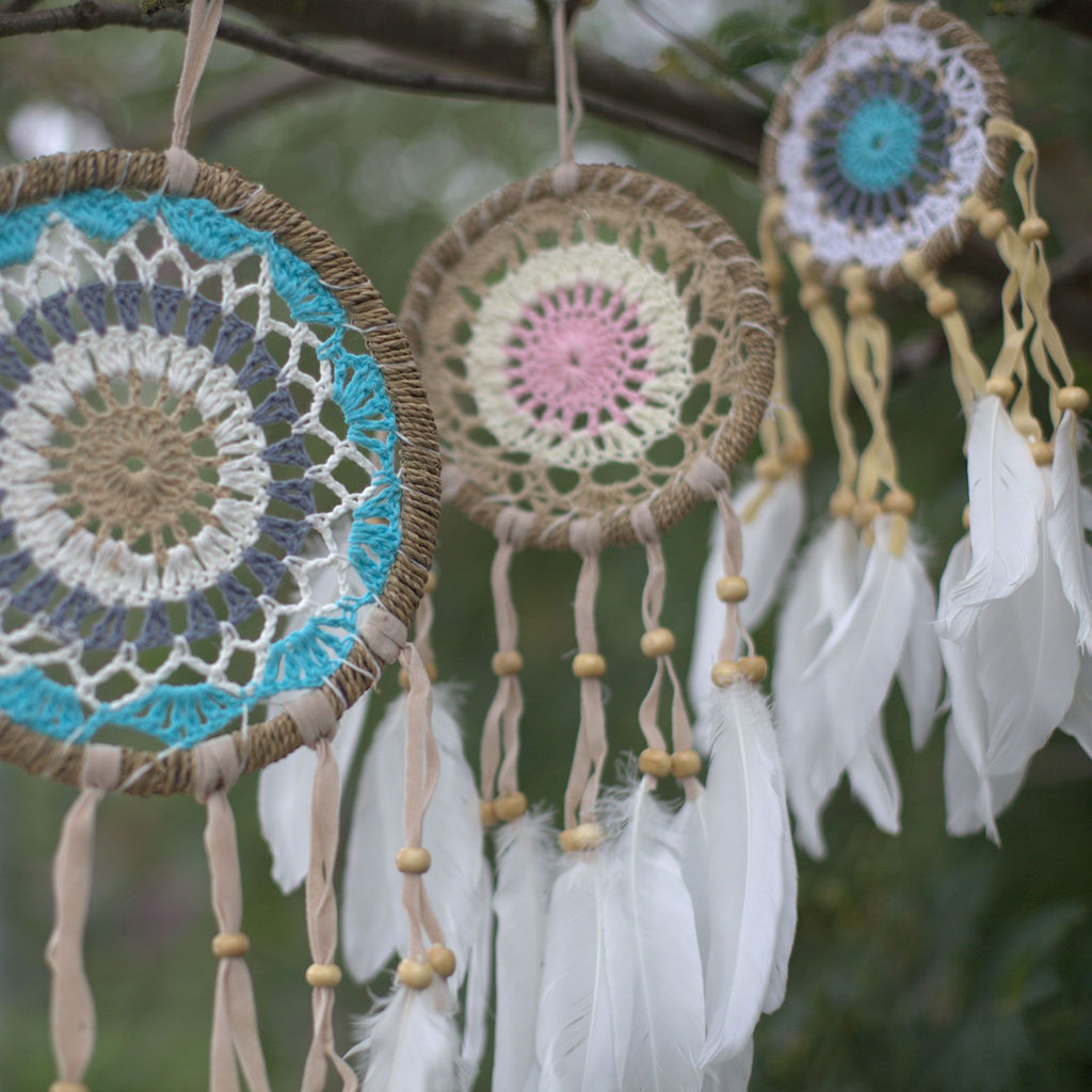 Pastel Pink Macramé Dream Catcher 12cm (asst colours)