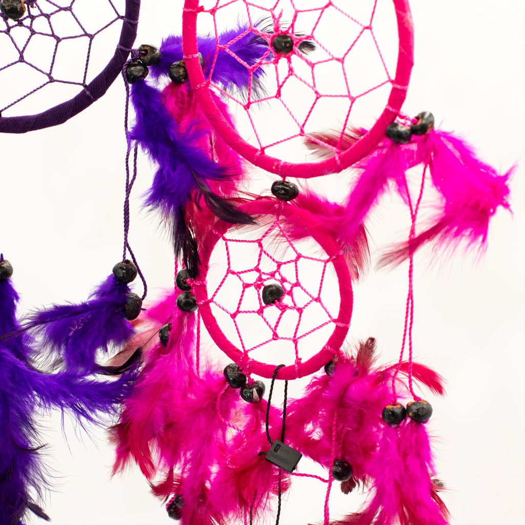 Bali Dreamcatchers - Medium Round - Turq/Pink/Purp